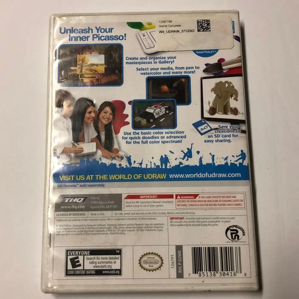 Nintendo Wii U Draw Studio Video Game